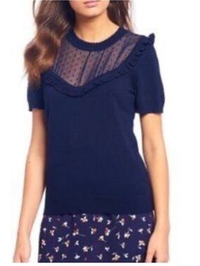 Draper James Sheer Yoke Top Sz XS